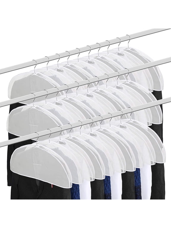 Casewin 10 Pack Shoulder Covers Clothes Suit Protectors Breathable Garment Dust Covers Hanger for Suit, Coats, Jackets, Dress Closet Storage