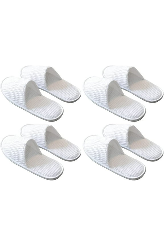 Casewin 10 Pairs Disposable Slippers for Guests,Spa Slippers Non-Slip Hotel Slippers Bulk Soft Thicker Cotton Sole White Travel Slipper Unisex Spa Slippers