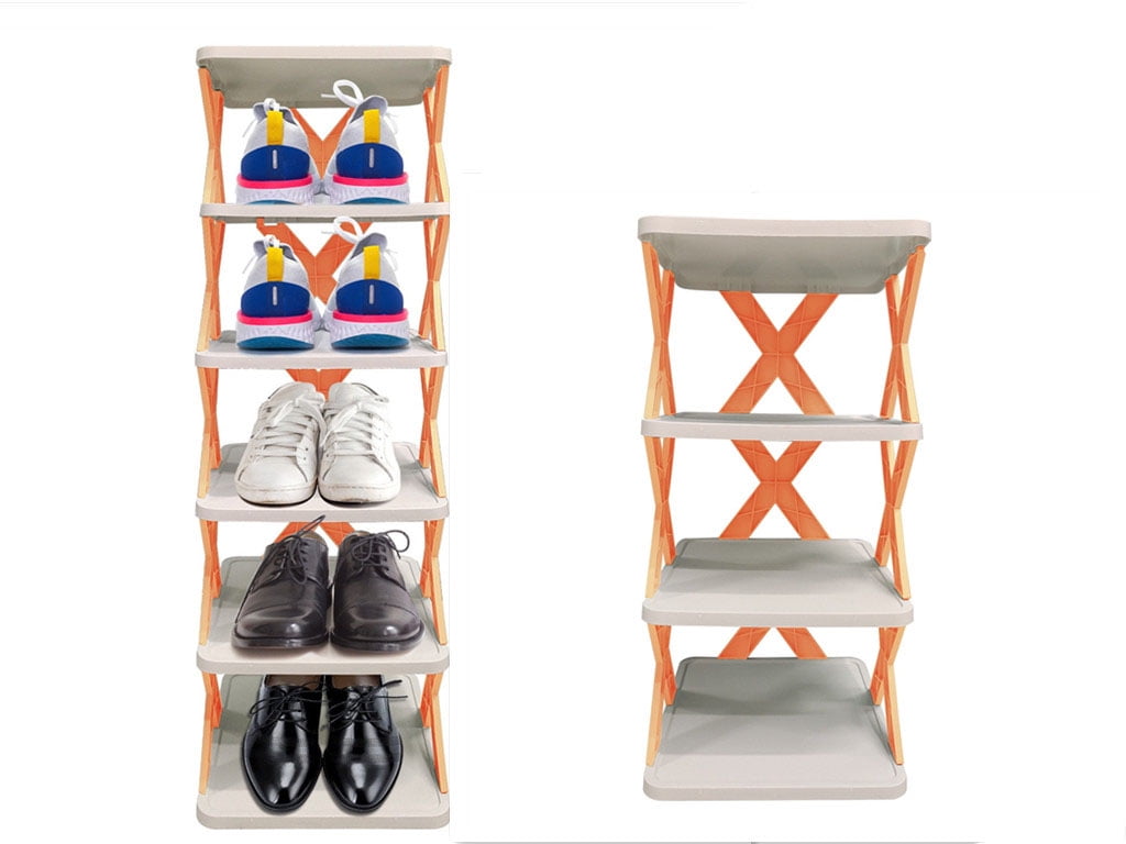 Casewin 10 Tiers Shoe Rack Vertical Narrow Shoe Shelf Storage Organizer Sturdy Space Saving