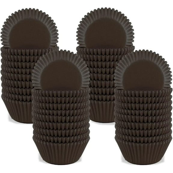Casewin 1000 Pieces Mini Paper Baking Cups Cupcake Liners Chocolate Paper Candy Cups Muffin Wrappers for Jubilee Party Birthday Celebration, Brown