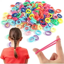 Casewin 100Pcs Baby Hair Ties for Girls, Cotton Toddler Hair Ties, Small Hair Ties Seamless Hair Bands, Elastic Cute Hair Accessories, Multicolor Ponytail Holder for Infants Kids