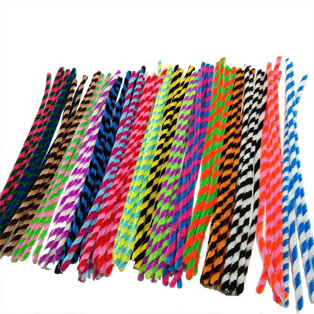 Set of 100 Metallic Tinsel Pipe Cleaners for Kids Crafts, Embellishing and  Group Projects Choose Color (Black)