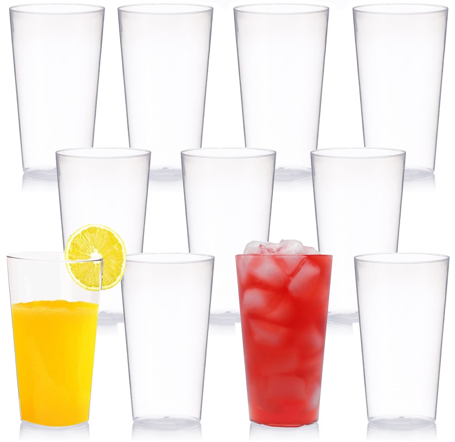Casewin 12 Pack 11-Ounce Clear Plastic Drinking Tumblers, Plastic Glasses,  Reusable Plastic Cups, Unbreakable Glasses, Drinking Glasses