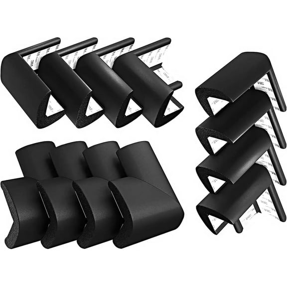 Casewin 12-Piece Safety Corner Cushion, Black, Child Proofing Corner Guard,Child Safety, Home Furniture Safety Bumper, Baby Proof Table Protector