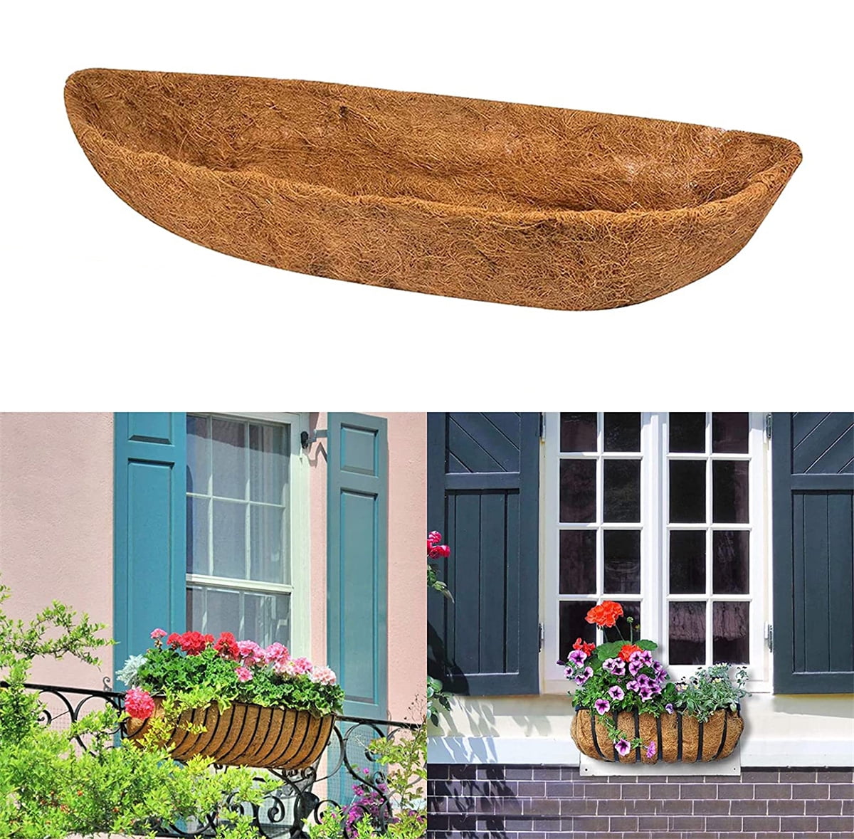 Casewin 1Pcs Coco Liner for Planters, 30inches Thick Hanging Basket Liner Replacement Coconut
