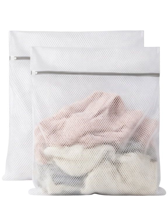 Casewin 2 Pack Extra Large Heavy Duty Mesh Laundry Bags, Durable Delicates Net Wash Bag for Bra Lingerie, Underwear, Socks, Sweaters and Garment, Travel Organization Washing Bag