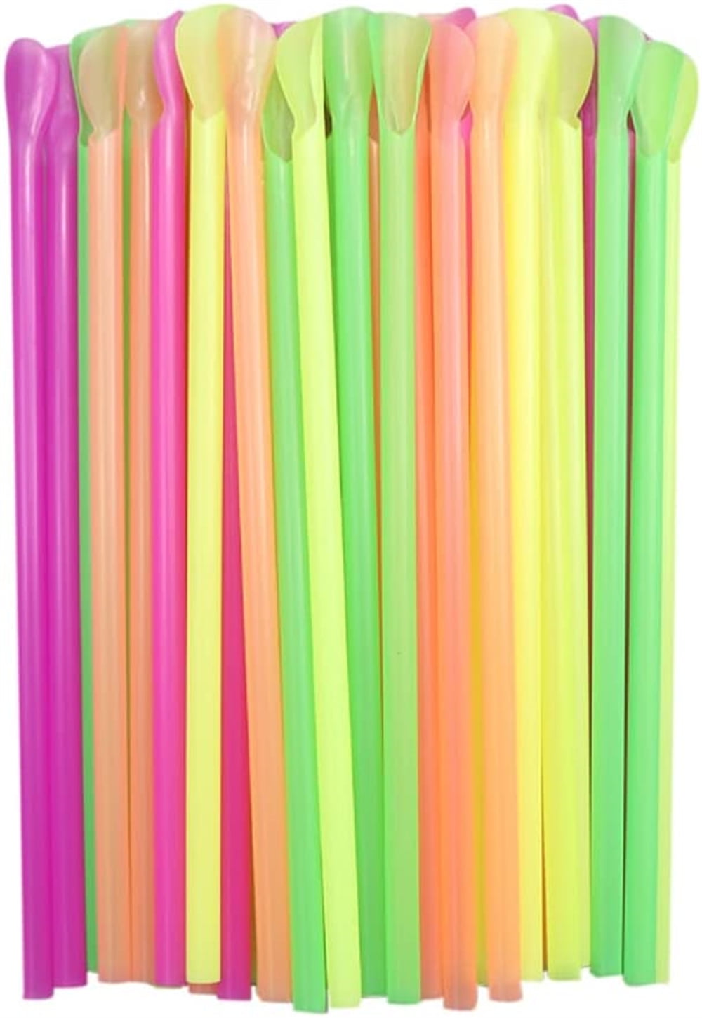 Casewin 200Pcs Slushie Straws, Jumbo Wide Straws, Spoon Scoop Straws for  Smoothies Slushies Ice Cones Snow Cones Juice Milkshakes 