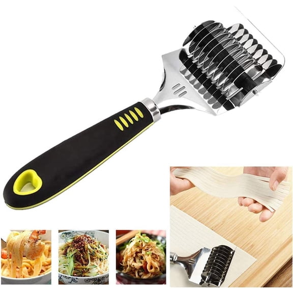 Casewin 2PCS High Grade Stainless Steel Noodle Lattice Roller,Noodle cutter,Non-slip comfort handle,for Kitchen Cooking Tools