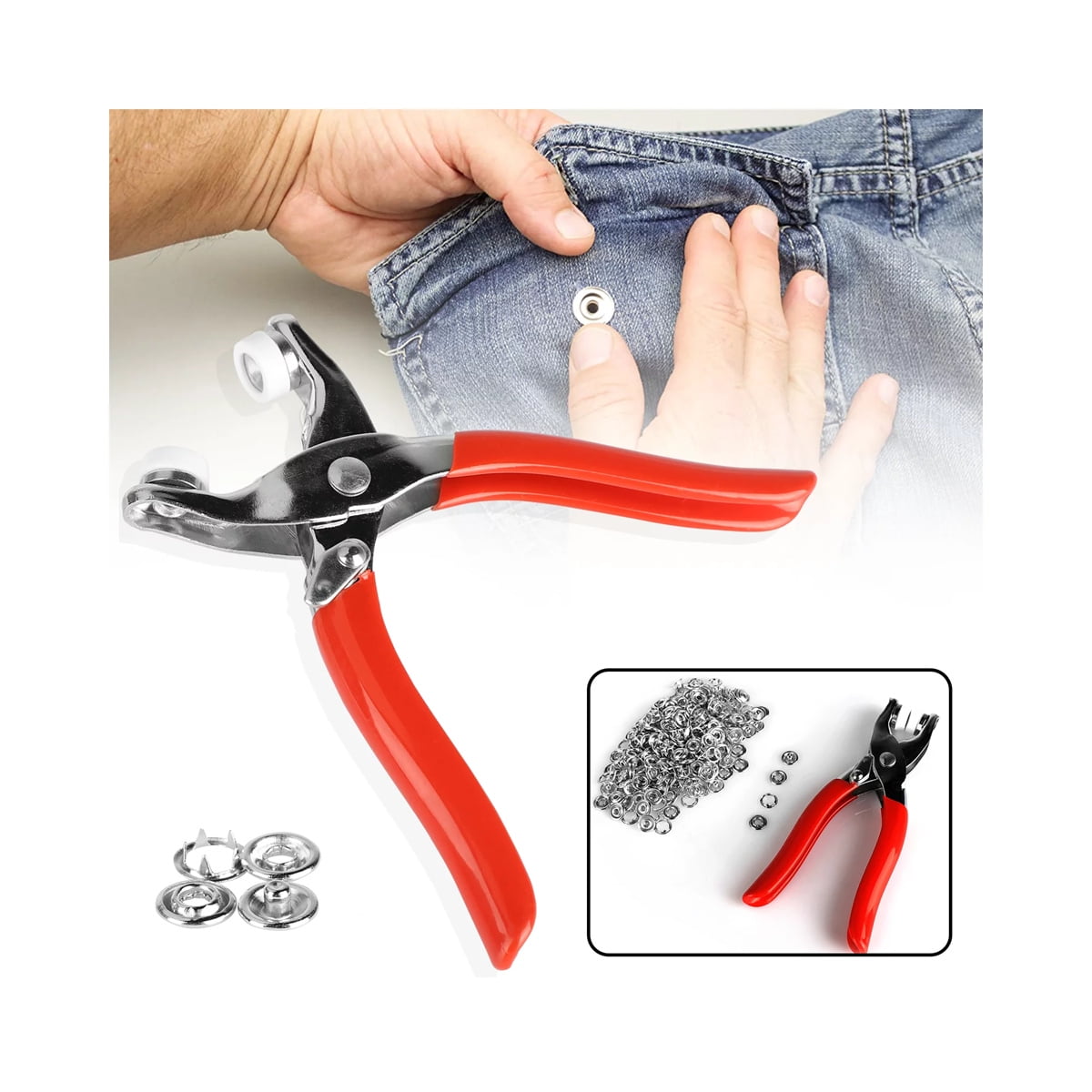 Casewin 3/8 Inch OpenRing Cap Gripper Grip Prong Stainless Steel Snaps