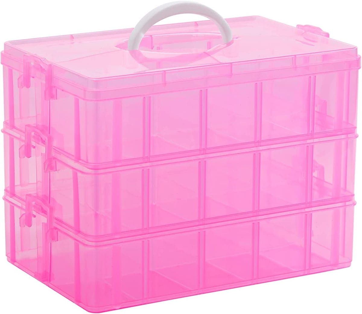 Craft Storage Organizer,Casewin Sewing Box,3-Tier Plastic