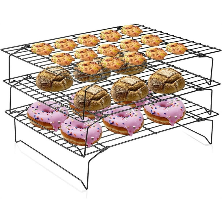 Upgraded Stackable Cooling Rack for Baking,3 Tier Jerky Rack Cooling Racks  for Cooking and Baking,Cookie Cooling Rack Baking Racks,Drying Racks,Oven