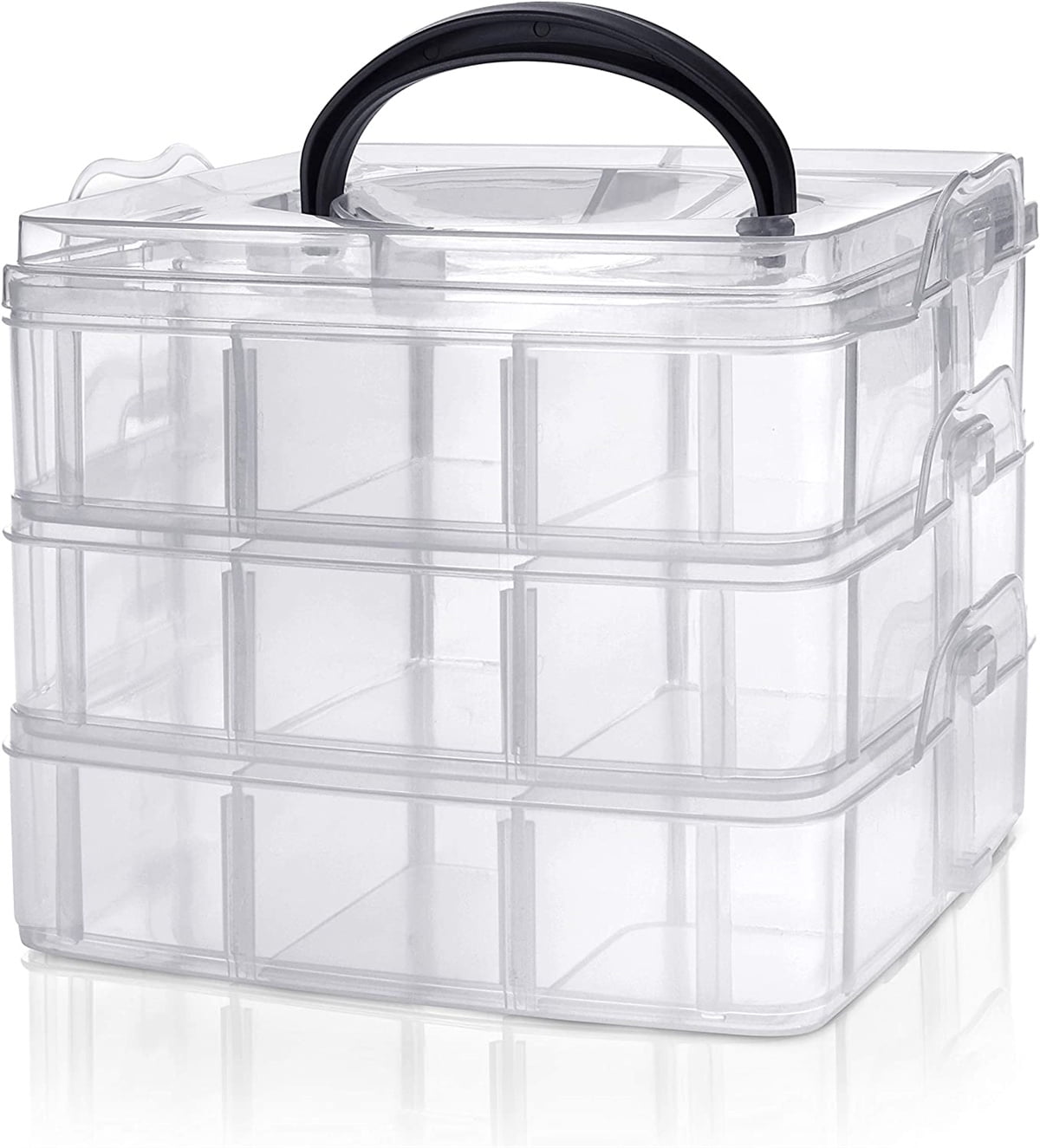 Ortodayes 3 Quart Plastic Storage Bins, Pack of 6 Small Boxes with Lids