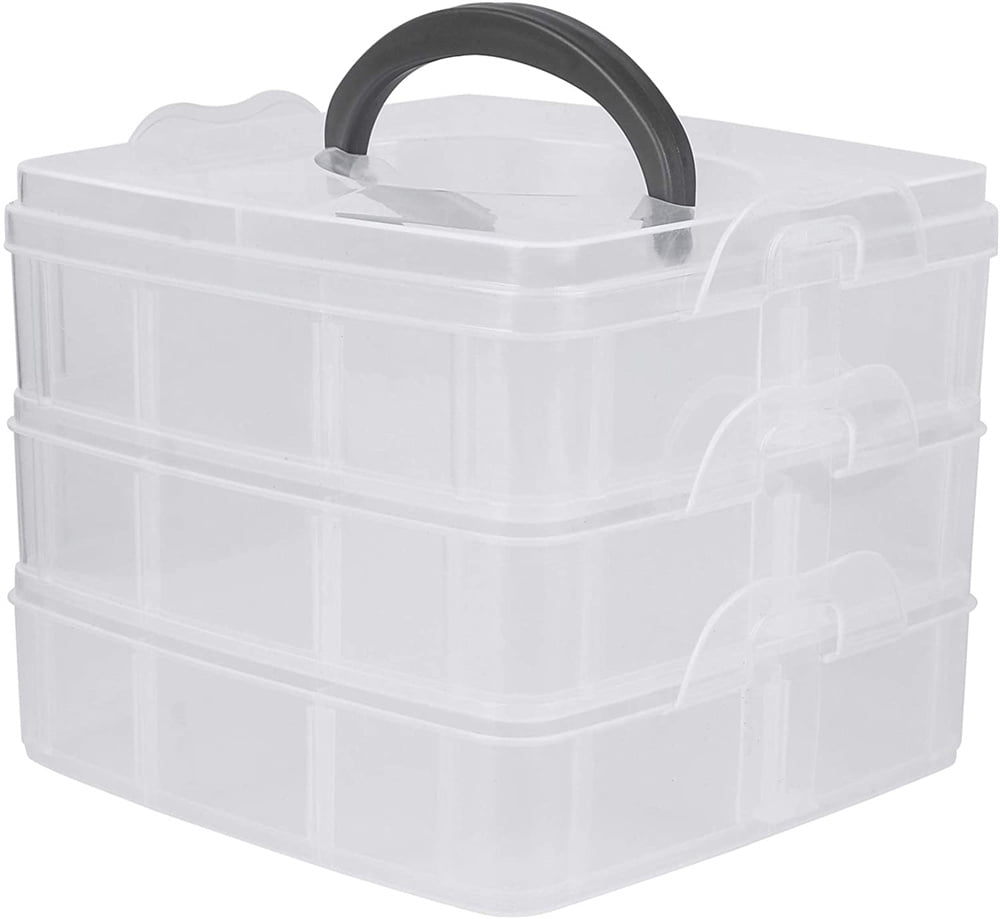 Craft Storage Organizer,hot Wheels Case,sewing Box,3-tier Plastic