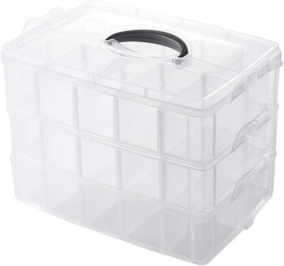 30 Grid Car Model Storage Containers 3 Layer Stackable Craft Storage Box  With Handle Bead Organizer For Art,Toy,Washi Tape,Nail