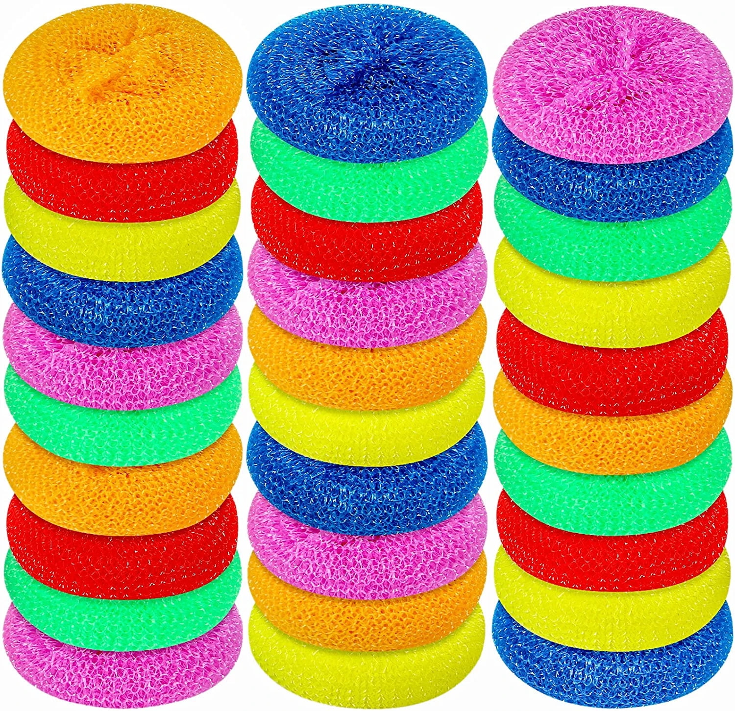 Casewin 30pcs Scrubbing Pads Non Scratch Dish Scrubber Round Scouring