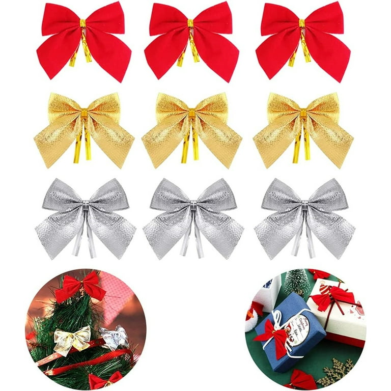 Red Velvet Bow Christmas Tree Decorations