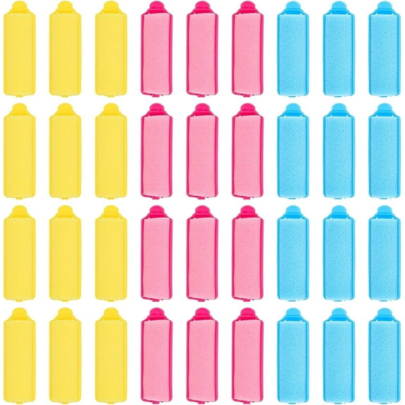 Casewin 36pcs Foam Sponge Hair Rollers Flexible Sleeping Curlers Soft Hairdressing Curlers for Women Girls Hair Styling Tools ( Random color )