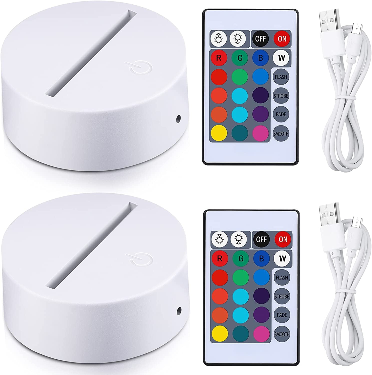 Casewin 3D Led Night Light Lamp Base Colorful with Remote Control and