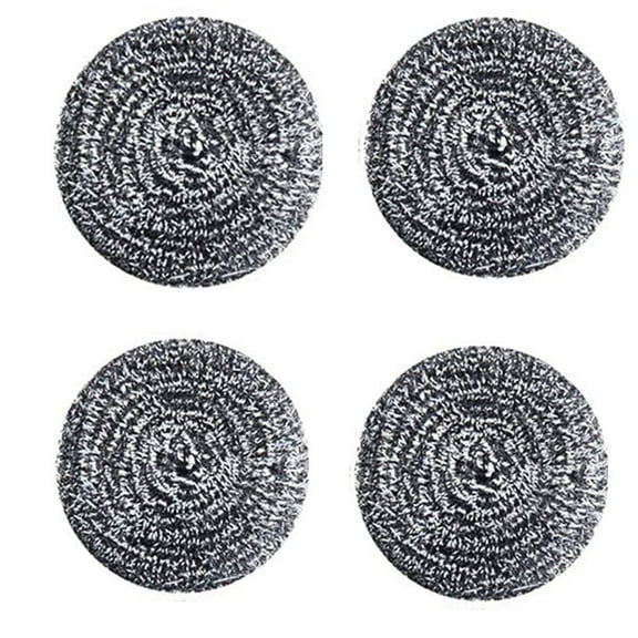 Casewin 4 PCS Stainless Steel Sponges Scrubbers Cleaning Ball Utensil Scrubber Density Metal Scrubber Scouring Pads Ball for Pot Pan Dish Wash Cleaning for Removing Rust Dirty Cookware Cleaner
