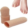 thumbnail image 1 of Casewin 4 Pieces Toe Tubes Sleeves, Toe Protectors, Toe Bandages with Fabric and Gel Gel Toe Protector for Women Prevent Bunions Hammertoes Callus Corn Blisters Finger (0.79 Inch Diameter), 1 of 8