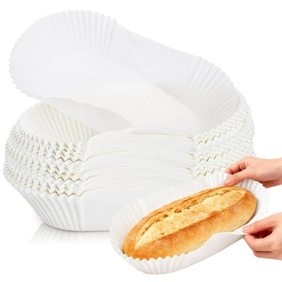 Casewin 40 Pcs Loaf Bread Baking Liners, Paper Loaf Pan Liners, Disposable Straight Baking Cups Tin Parchment for Cakes, Snacks, Cupcakes, Muffins, Weddings, Parties