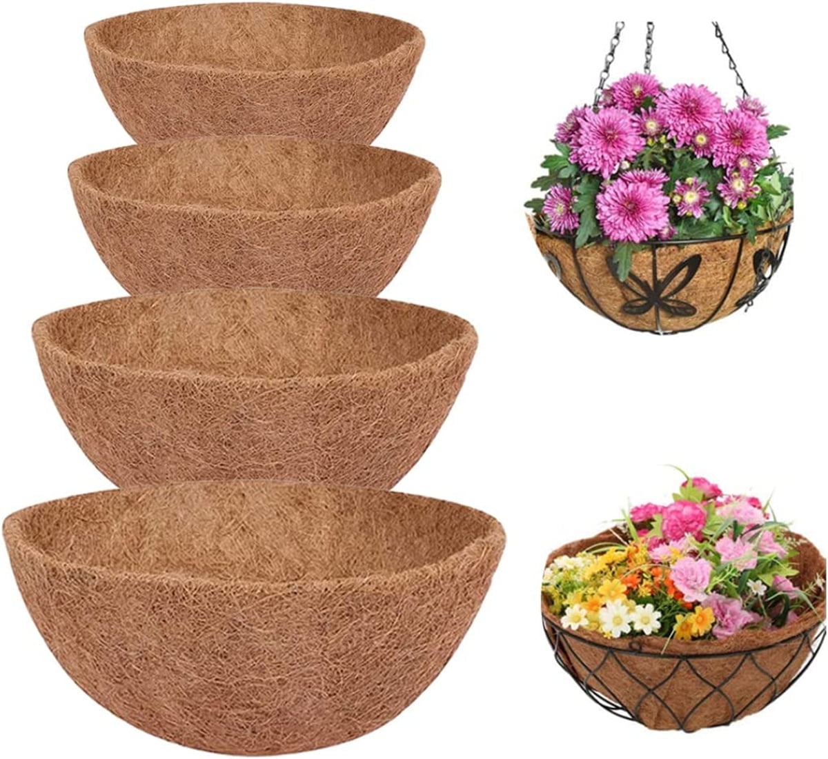 Casewin 4PCS Round Replacement Coco Liner for Hanging Basket - 16 inch ...
