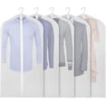 thumbnail image 1 of Casewin 5 Pieces Garment Bags Suits Covers Clothes Organizer, 24 Inch X 55 Inch Clear Washable Travel Dustproof Dress Protector Storage Zipper Bags See-Through White, 1 of 8