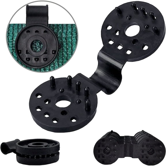 Casewin(50 Count) Shade Cloth Plastic Clips (Round) - Attachment and Placement for Sun Shade Net, Anti Bird Netting, Garden Netting, Shade Netting, Shade Fabric Accessories, Black