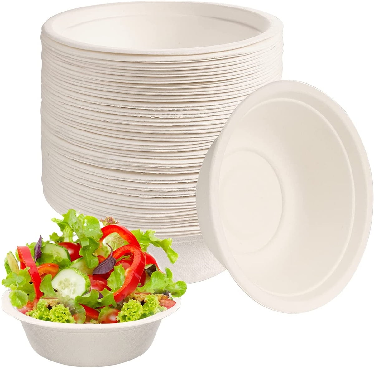 25OZ Paper Bowls, 50 Pack Paper Food Containers with Lids,Disposable Soup  Bowls Bulk Plastic Free Party Supplies for Hot/Cold Food, Soup, Ice Cream  or