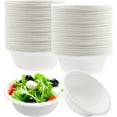 thumbnail image 1 of 50 Pack Disposable Paper Bowls,White Party Paper Bowls, Natural Sugarcane Fibers Bowls,Eco-Friendly Paper Bowls for Parties 12 Ounces 350ml, 1 of 8