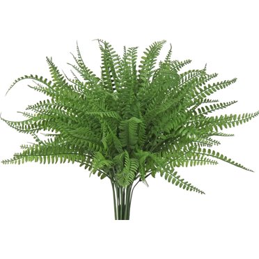 16PC Artificial Ferns - UV Resistant Fake Boston Ferns For Outdoor Planters