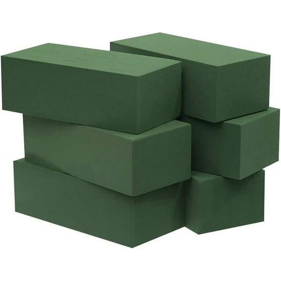 Casewin 6 Pcs Floral Foam Wet and Dry Floral Foam Blocks Large Floral Bricks Flower Mud Foam Kit Arrangement for Florist Floral Arrangement Green Styrofoam - 9"L x 2.6"W x 4.3" H