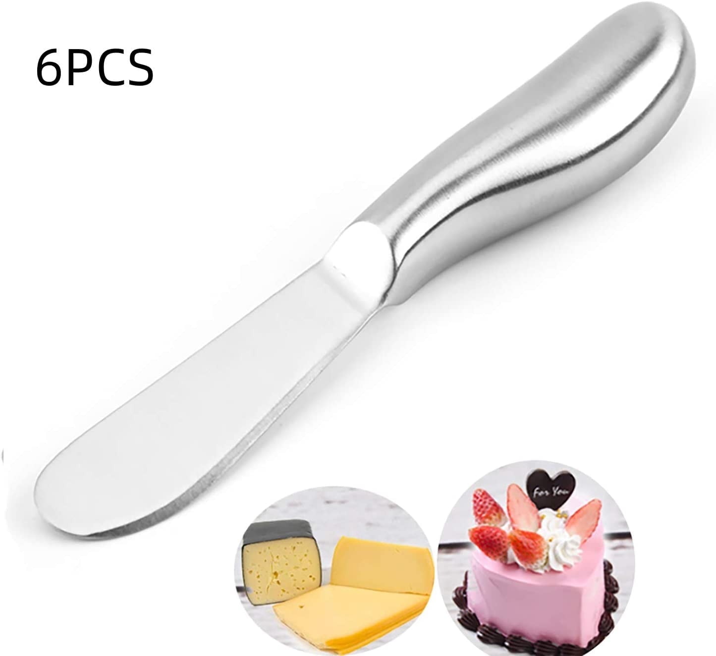 Casewin 6-Piece Stainless Steel Cheese and Butter Spreader Knives Set ...