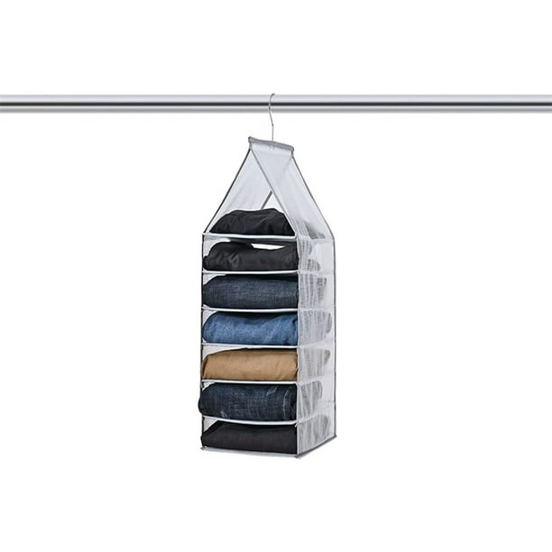 2024 6-Shelf Hanging Closet Organizer, Collapsible Hanging Closet Shelves