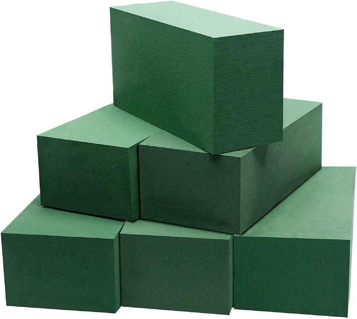 Casewin 6pcs Wet Floral Foam Bricks Green Florist Styrofoam Blocks for