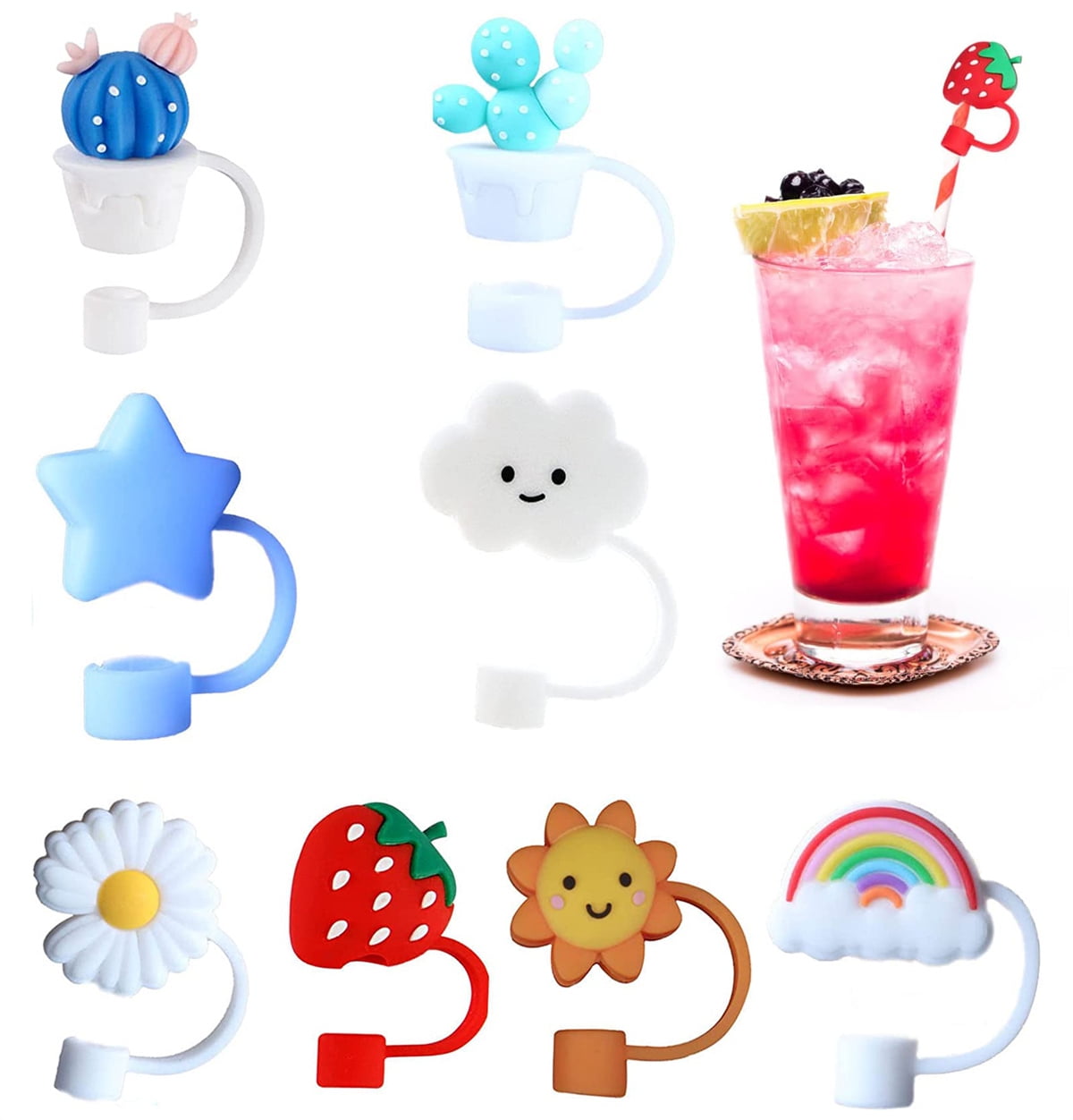 Reusable Silicone Straw Topper With Splash Proof Cover Charms And Dust Plug  Perfect For Sports Blue Motorcycle Drink And Parties 8mm Decorative Straw  In From Amandagogogo2022, $0.22
