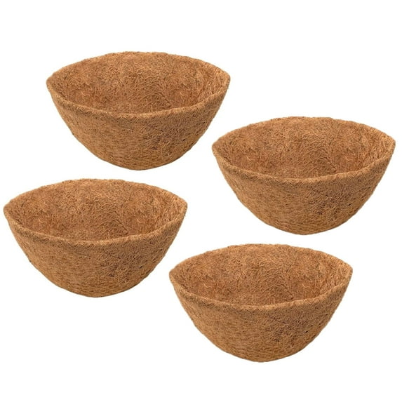 Casewin 8 inch Coco Liner Coco Fiber Goods Hanging basket Liner Replacement Natural Coconut Planter Basket for Flowers/Vegetables, Brown (Pack of 4)
