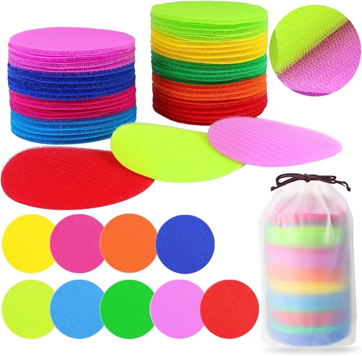 Casewin 90 Pcs Carpet Spots Markers Floor Dots Carpet Circles Carpet Markers for Classroom Teacher Supplies Wait Line up, Carpet Floor Dots for Kids, 9 Colors