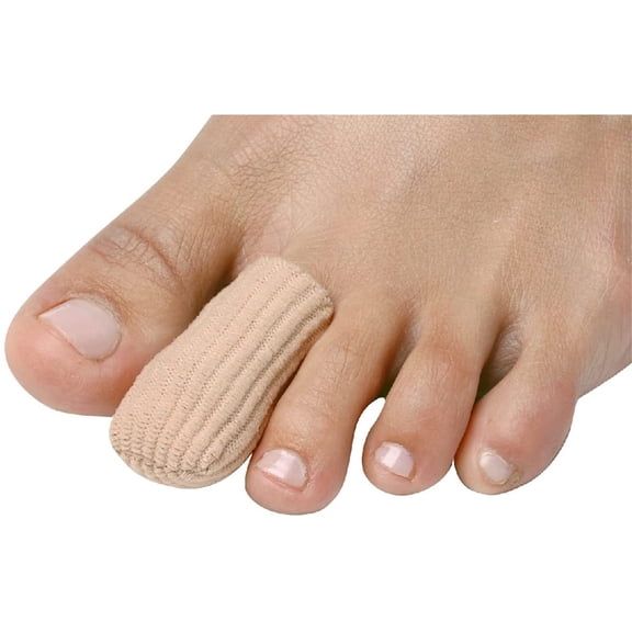 Casewin Adjustable Cuttable Gel Toe and Finger Cap Toe Finger Cushion Gel Tube Lined Gel Toe Covers Sleeves Protectors Ribbed Knit Toe Caps 4PCS