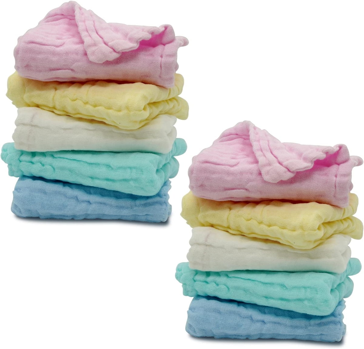 Casewin Baby Wash Cloth Baby Towels and Washcloths 10 Pack Muslin Baby Washcloths Super Soft Newborn Bath Face Towels Cotton Reusable Wipes Baby Wash Cloth Walmart