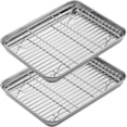 thumbnail image 1 of Bexikou 4 Pcs Baking Sheet with Cooling Rack Set, 10.5 Inch Stainless Steel Cookie Sheets, Heavy Duty Baking Pans with Wire Rack, Oven & Dishwasher Safe, Non-Toxic for Home Baking, 1 of 5