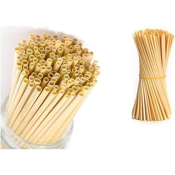 Casewin Biodegradable & Compostable Eco Friendly Wheat Straws - Pack of 100 - Natural and Disposable Drinking Straws - Better Alternative to Plastic, Paper, Stainless-Steel, Silicone & Glass Straw
