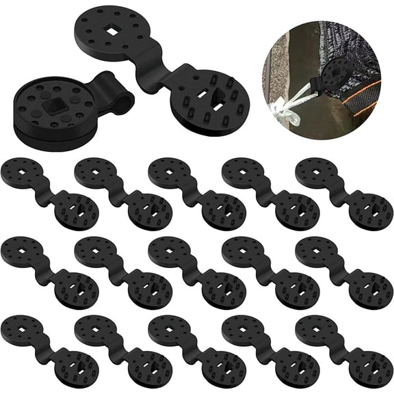 Casewin Black Sunshade Clip Shade Cloth Clip, 50pcs Sunshade Net Clamp Round Shade Netting Clips Tarpaulin Fixing Clamp Bird Netting Clips for Greenhouse Outdoor Garden