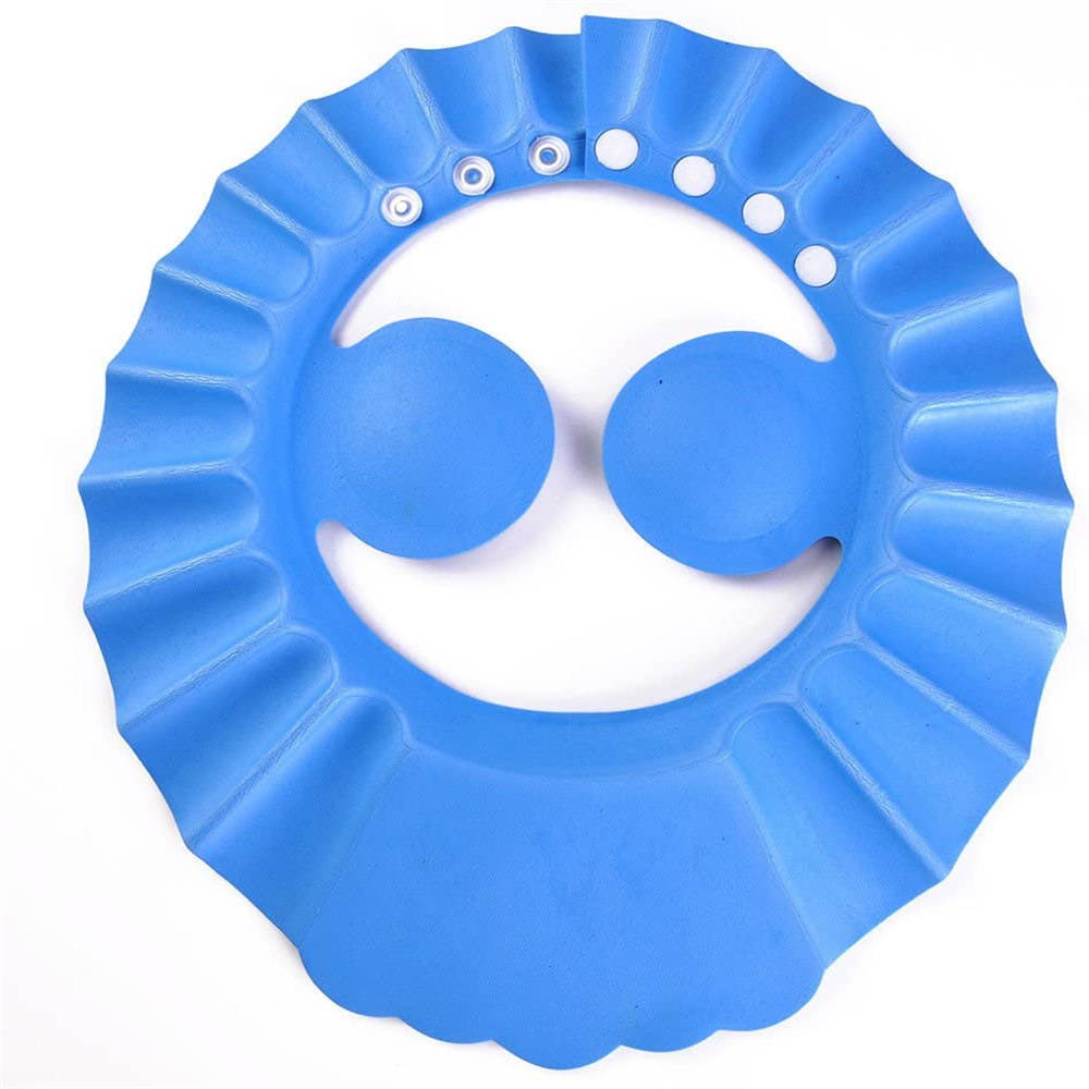 Casewin Blue Baby Bath Head Cap Soft Bath Cap Visor Shower Hat Hair Washing Shampoo Shield