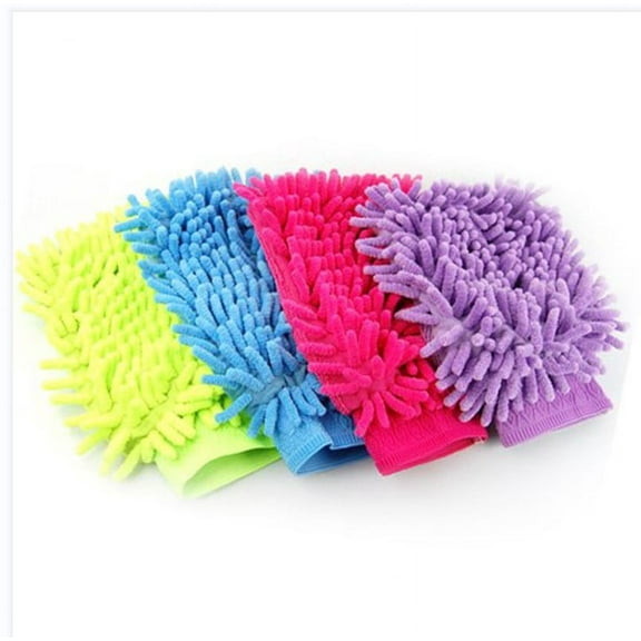 Casewin Car Wash Mitt – Scratch-Free Chenille Microfiber Washing Mitts, Dual Sided Cleaning Gloves for Dirt & Bugs - Premium Sponge Cloths for Cars, Trucks and Boats - 4Pack
