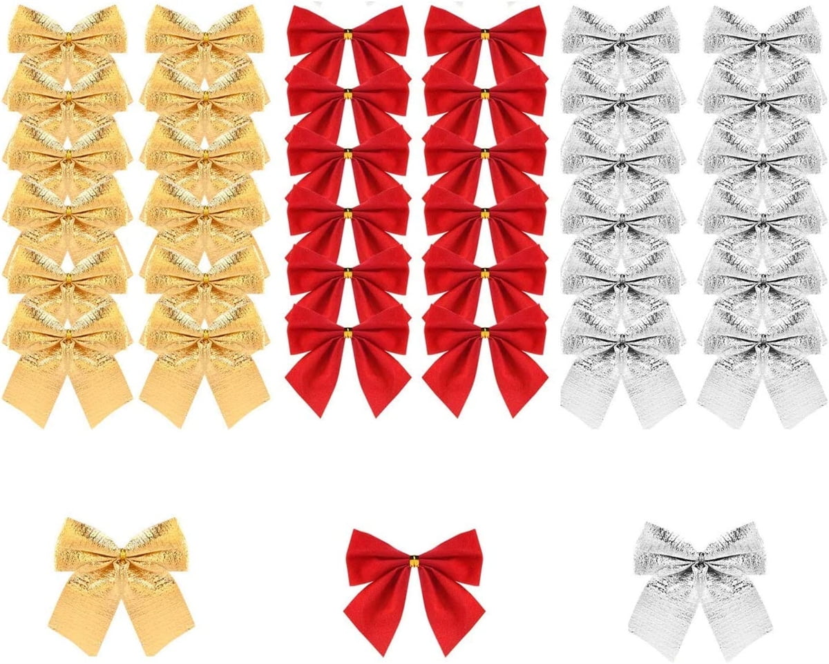 Topboutique 12 PCS Christmas Tree Bows, Christmas Bows for Presents, Small  Christmas Bows for Xmas Presents Wrapping Wreaths Craft Supplies, Christmas