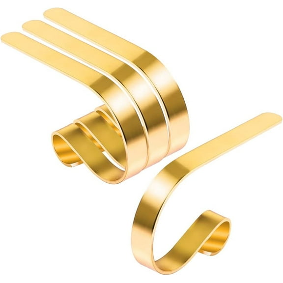 Casewin Christmas Stocking Holders for Mantle,4 Pack Adjustable Stocking Holder Non-Skid Stocking Hangers Lightweight Stocking Hooks for Fireplace Home Decor(Gold)