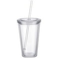 thumbnail image 1 of Casewin Clear Insulated Tumblers, Plastic Tumbler Cups, Double Wall Tumblers, 16Oz Acrylic Insulated Tumbler Cups with Lid and Reusable Straw, 1 of 7