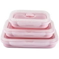 thumbnail image 1 of Casewin Collapsible Food Storage Containers Silicone Collapsible Bowls with Airtight Lids for Camping - Set of 3 Silicone Food Storage Containers -Microwave and Freezer Safe, 1 of 7