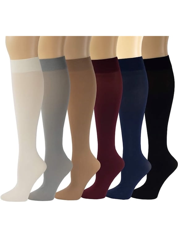Casewin Compression Socks6 Pair) for Women & Men Circulation 20-30mmhg Knee High Sock is Best Support for Athletic Running,Cycling